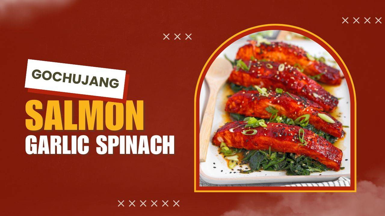 Video thumbnail for ๐ฅ Gochujang Salmon with Garlic Spinach ๐