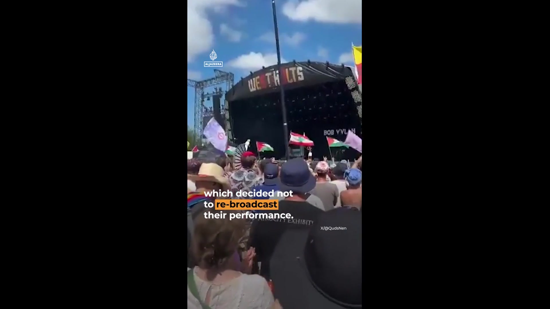 'Video thumbnail for UK police investigate Glastonbury performers who led pro-Palestine chants'