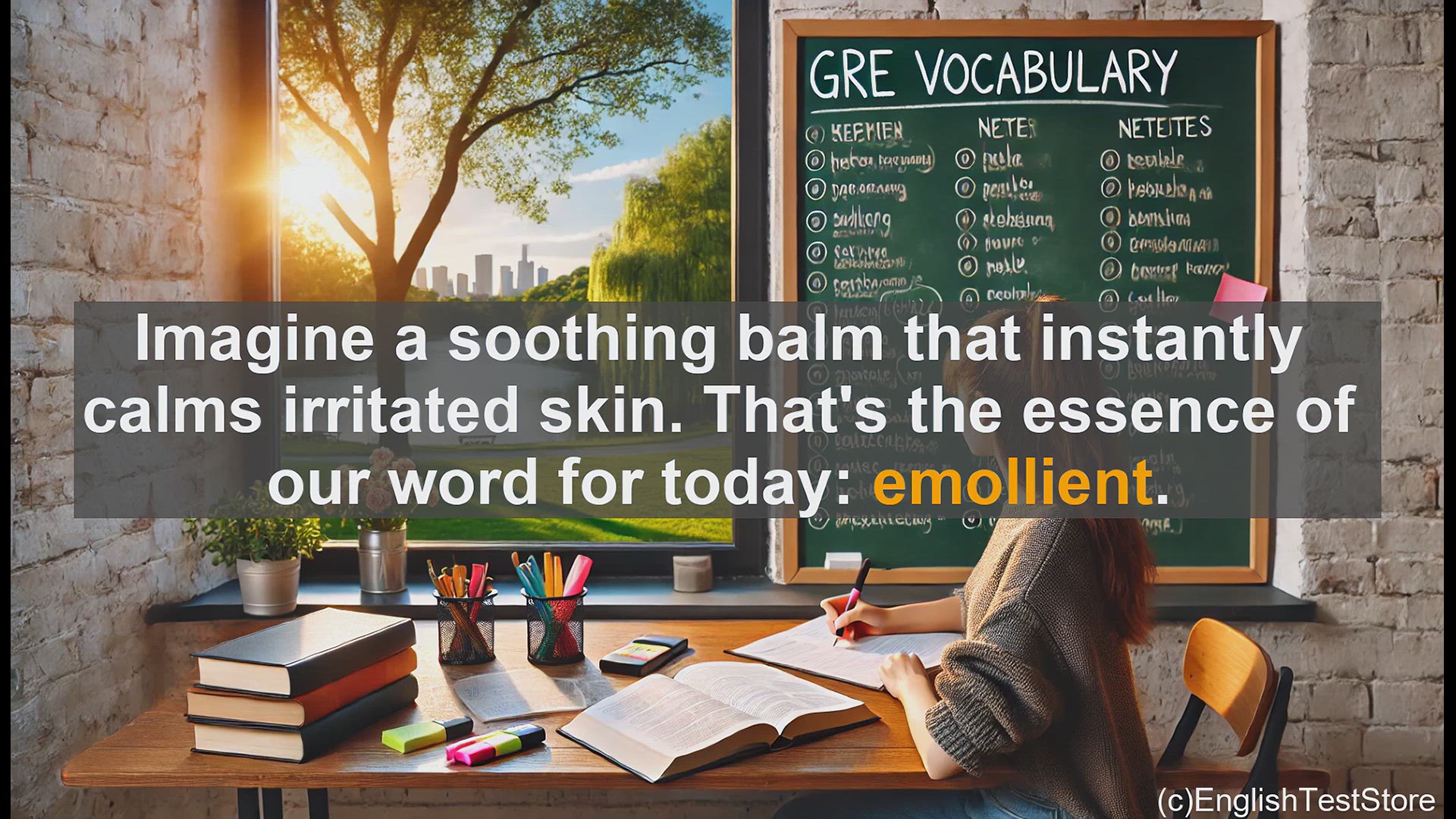 'Video thumbnail for GRE Vocabulary Lesson: Emollient - Soothing Skin and Vocabulary'
