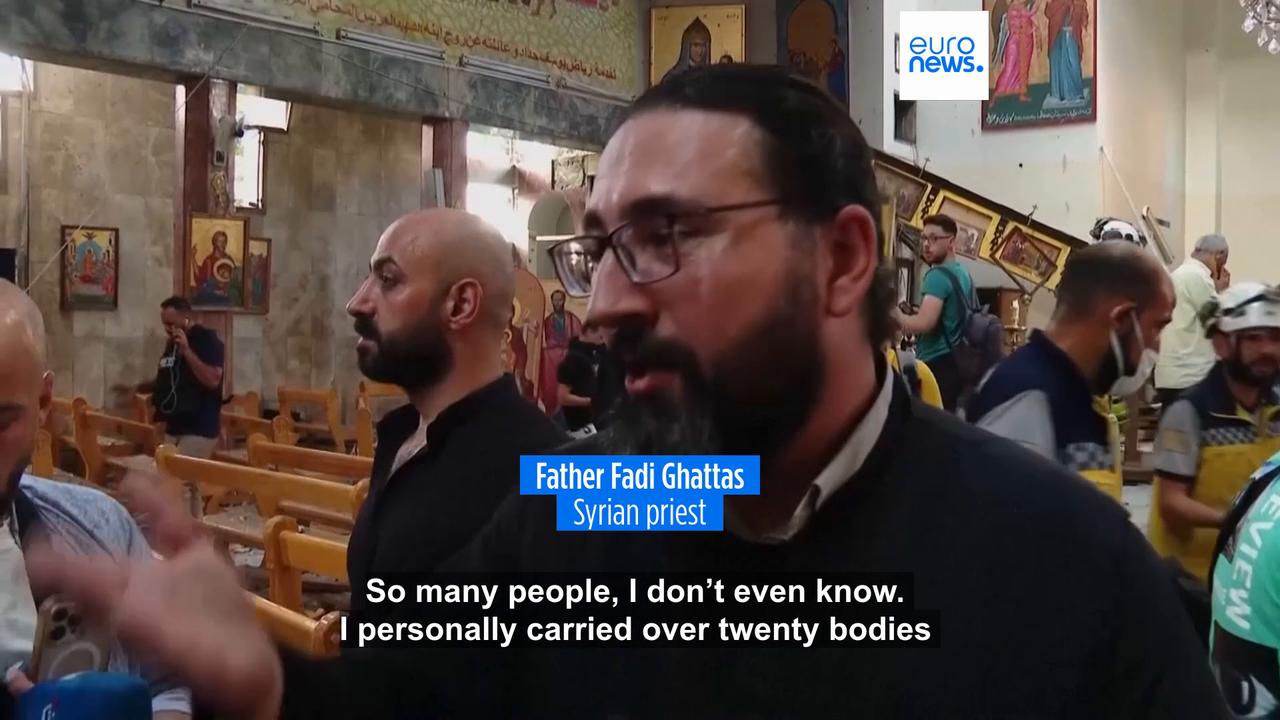 'Video thumbnail for At least 22 people killed in terrorist attack on church in Syria'