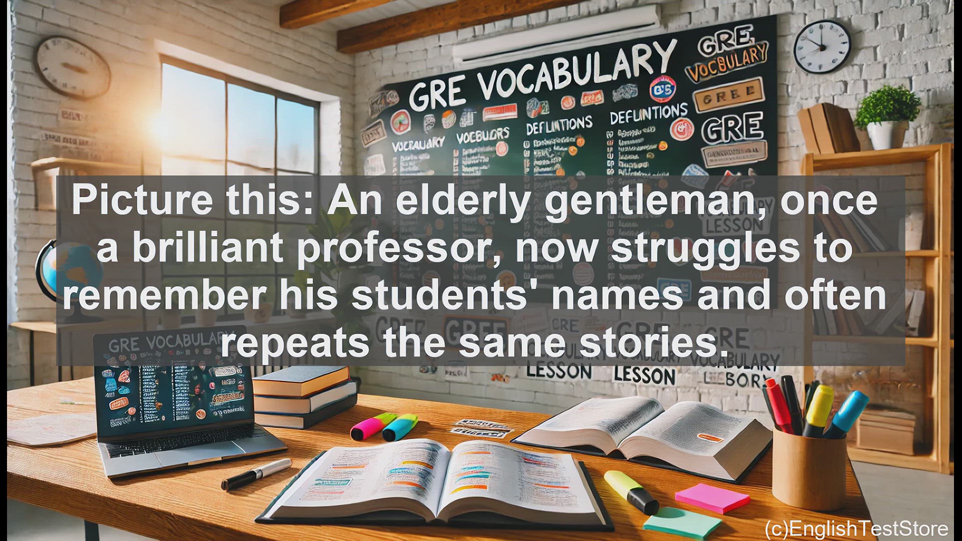 'Video thumbnail for GRE Vocabulary Lesson: Understanding Dotage - A Glimpse into Age-Related Mental Decline'