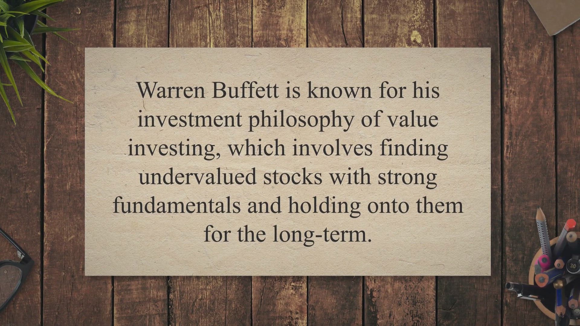 'Video thumbnail for Warren Buffett's Thoughts on Value Investing:'
