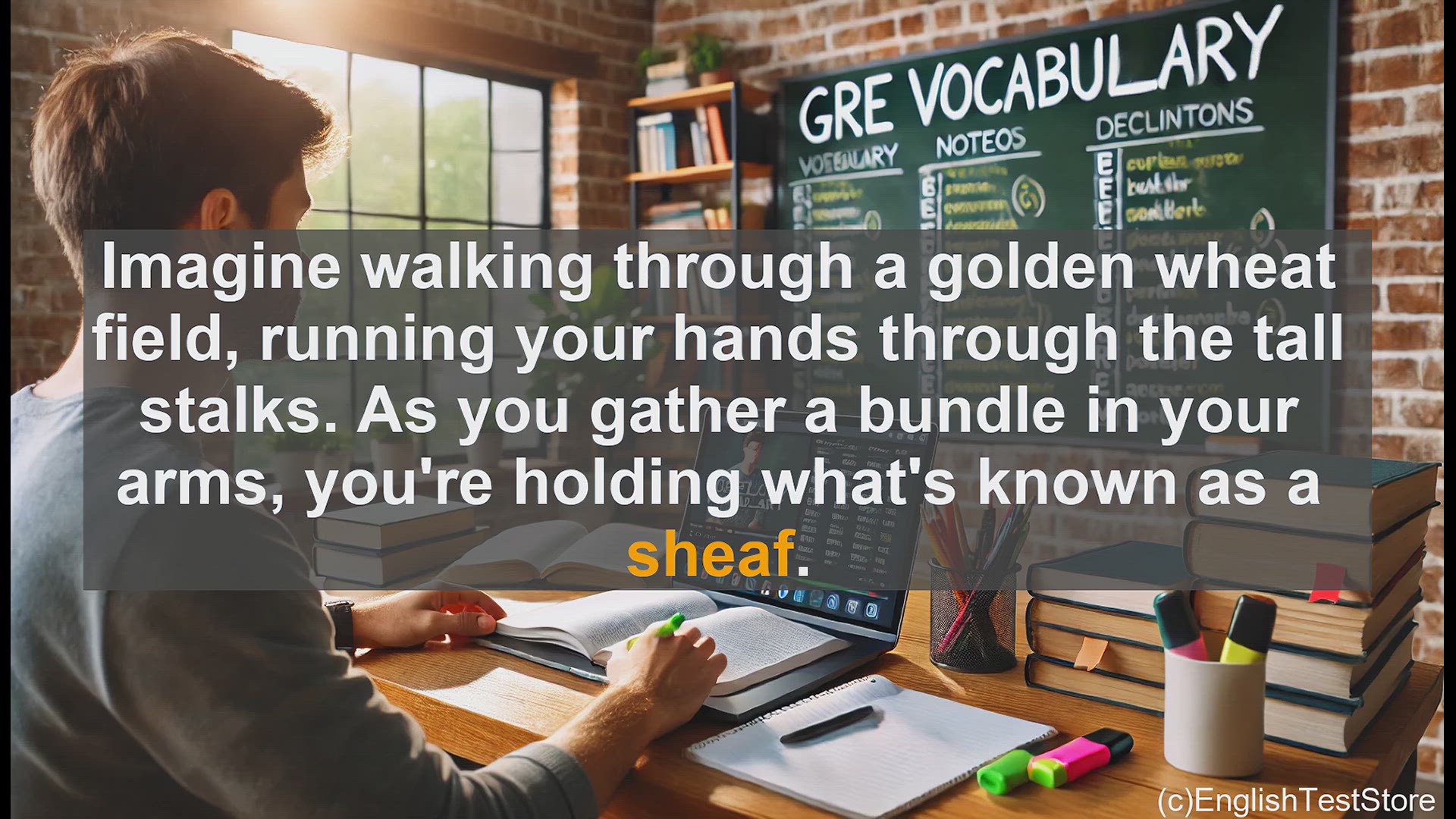 'Video thumbnail for GRE Vocabulary Lesson: The Versatile Word 'Sheaf' - From Wheat to Words'