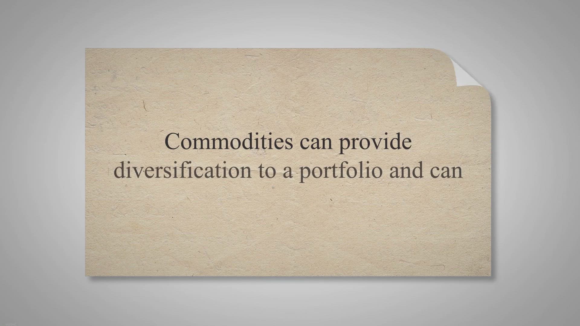'Video thumbnail for The Benefits of Investing in Commodities'