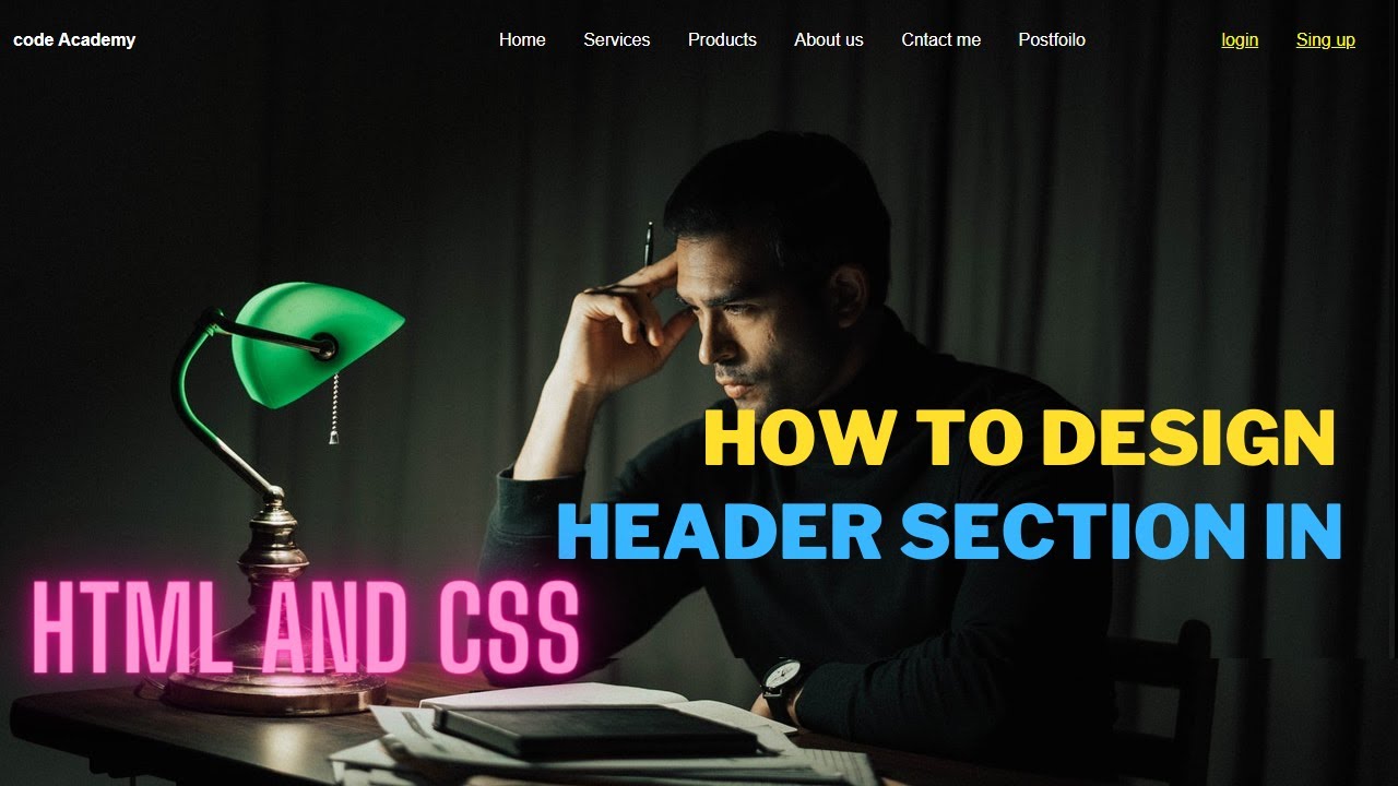 'Video thumbnail for Home page header section design using HTML and CSS only with source code | ak it expert |'
