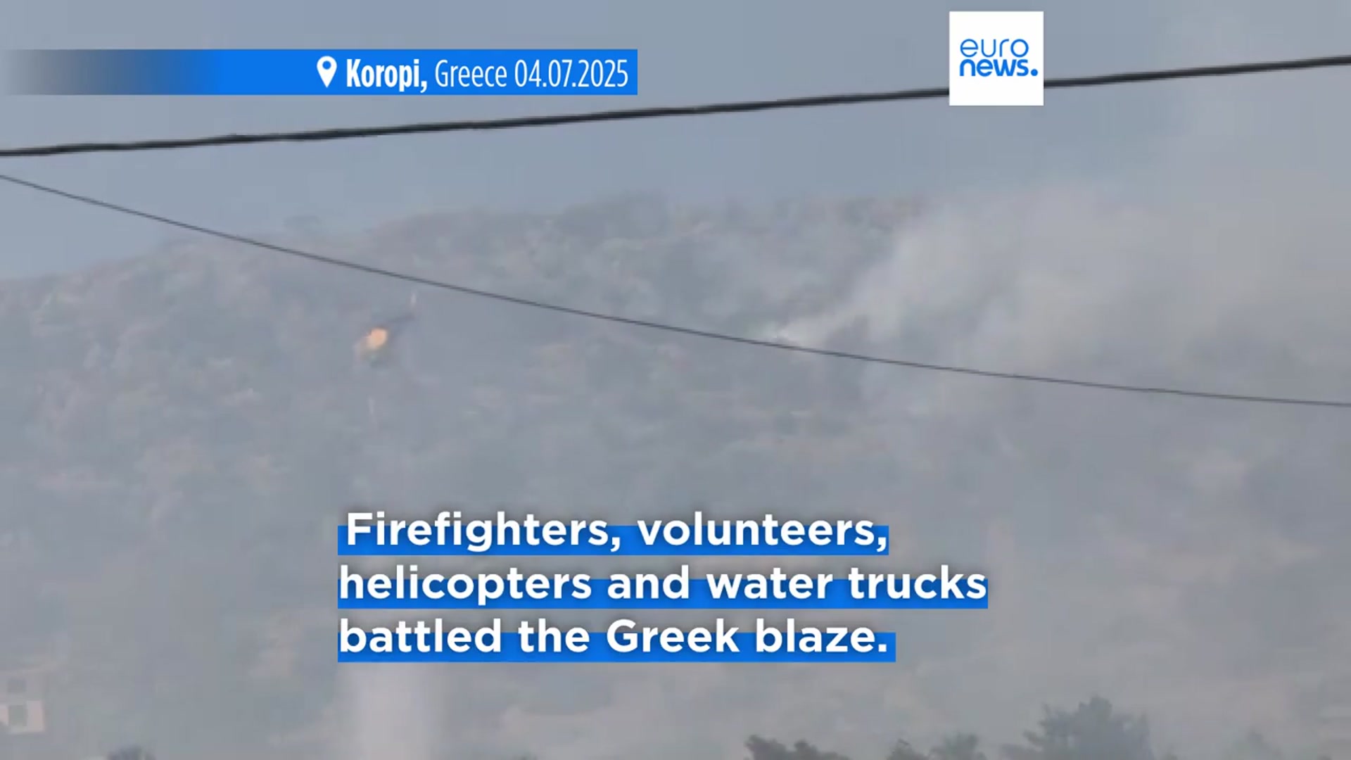 'Video thumbnail for Firefighters battle wildfires in Greece and Turkey, prompting evacuations and emergency response'