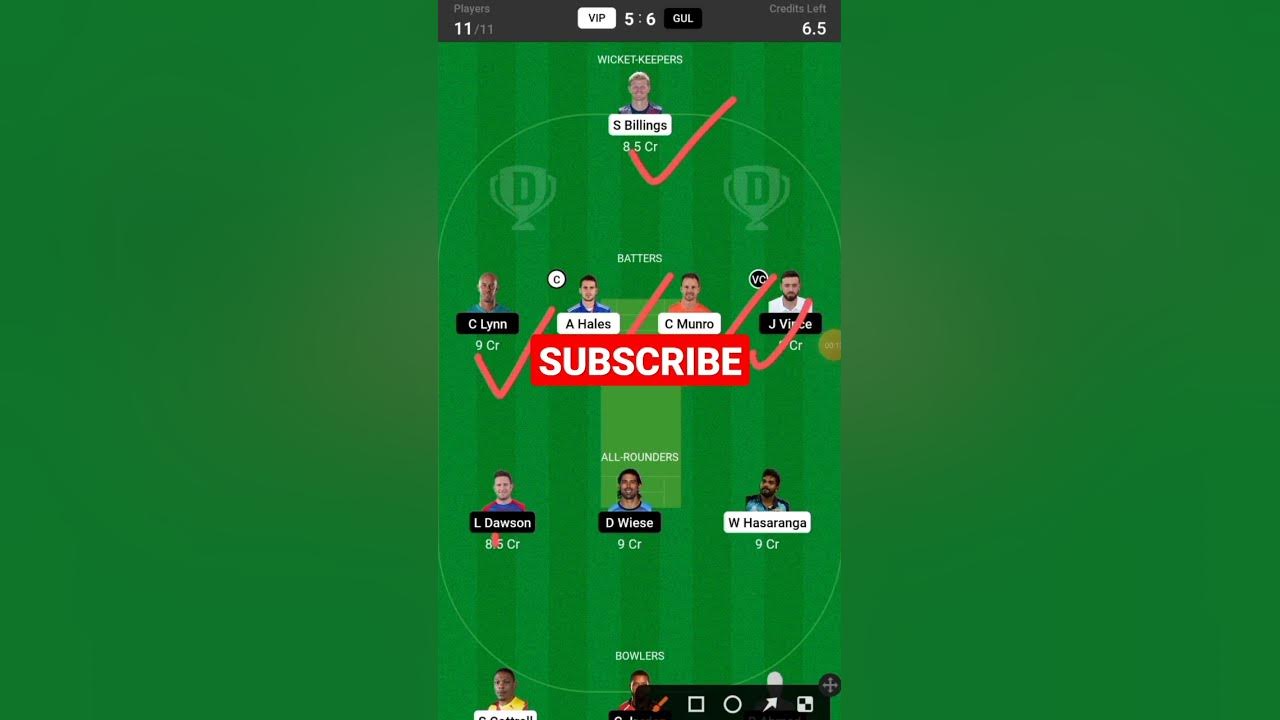 Video thumbnail for VIP VS GUL DREAM11 GL TEAM WIN BIG #dream11