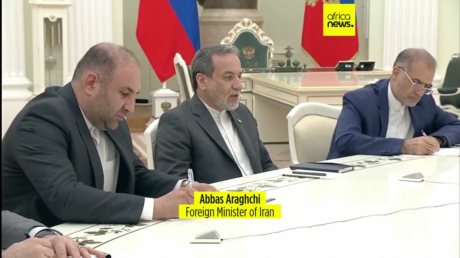 'Video thumbnail for Iranian Foreign Minister Abbas Araghchi seeks Russian support from Vladimir Putin'