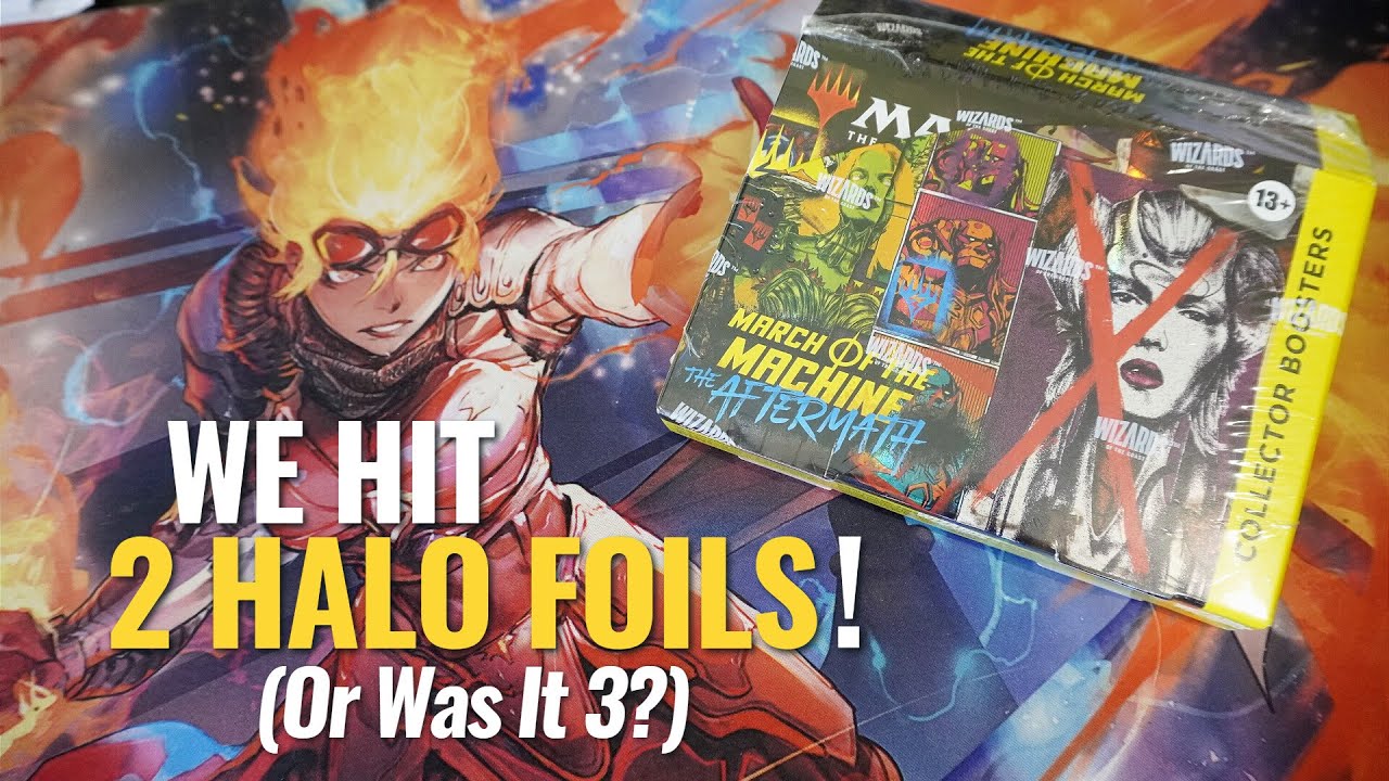 'Video thumbnail for TWO(!) HALO FOIL Cards in March of the Machine Aftermath Collector Box! (Or was it 3?) | #MTG'