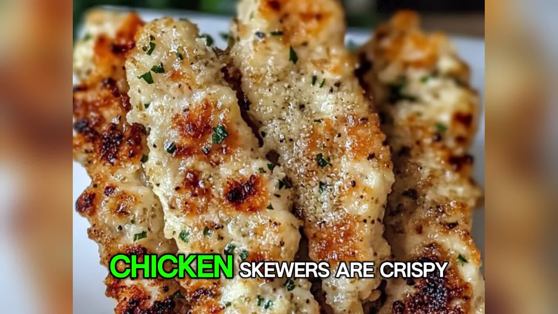 Video thumbnail for Air Fryer Garlic Parmesan Chicken Skewers