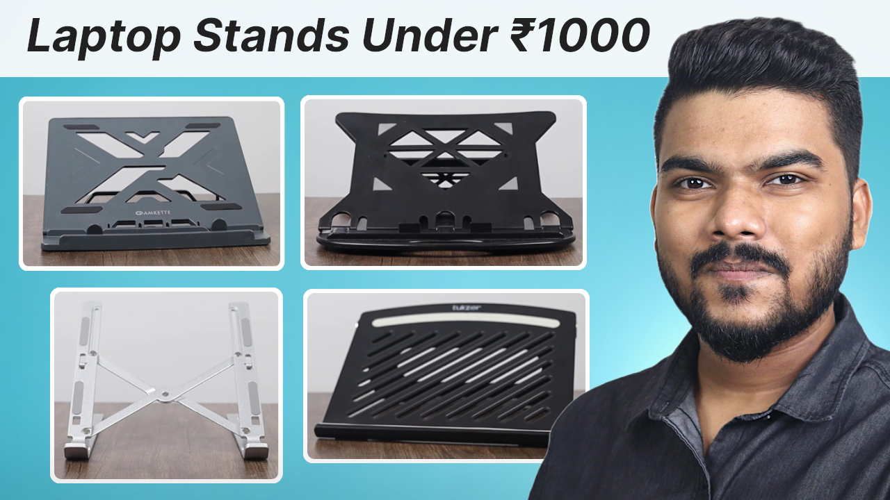 'Video thumbnail for 4 Best Laptop Stands Under ₹1000'