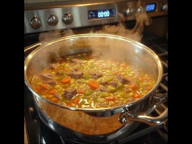 Video thumbnail for Beef Barley Vegetable Soup