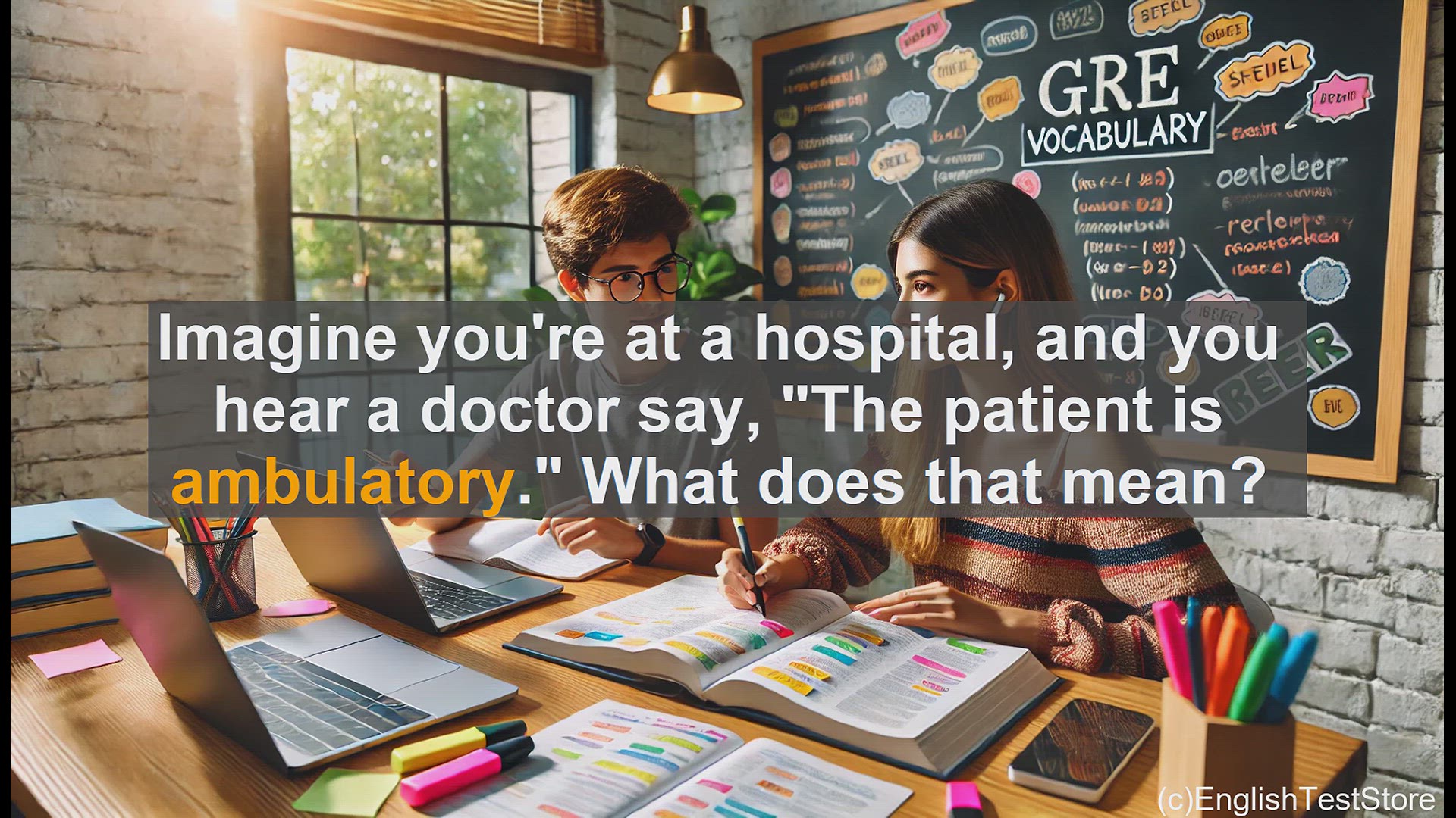 'Video thumbnail for GRE Vocabulary Lesson: Exploring the Meaning of 'Ambulatory' for Your GRE Vocabulary'