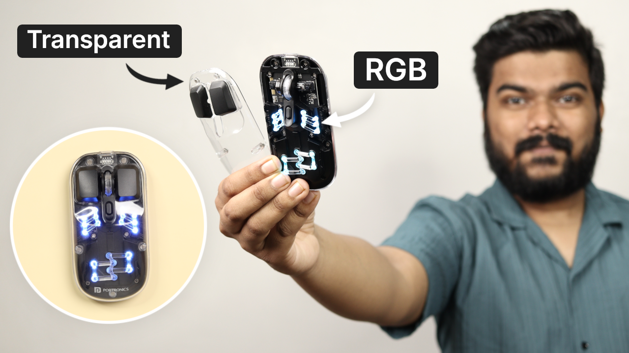 'Video thumbnail for Transparent & RGB Wireless Mouse | Portronics Toad 5 Review'