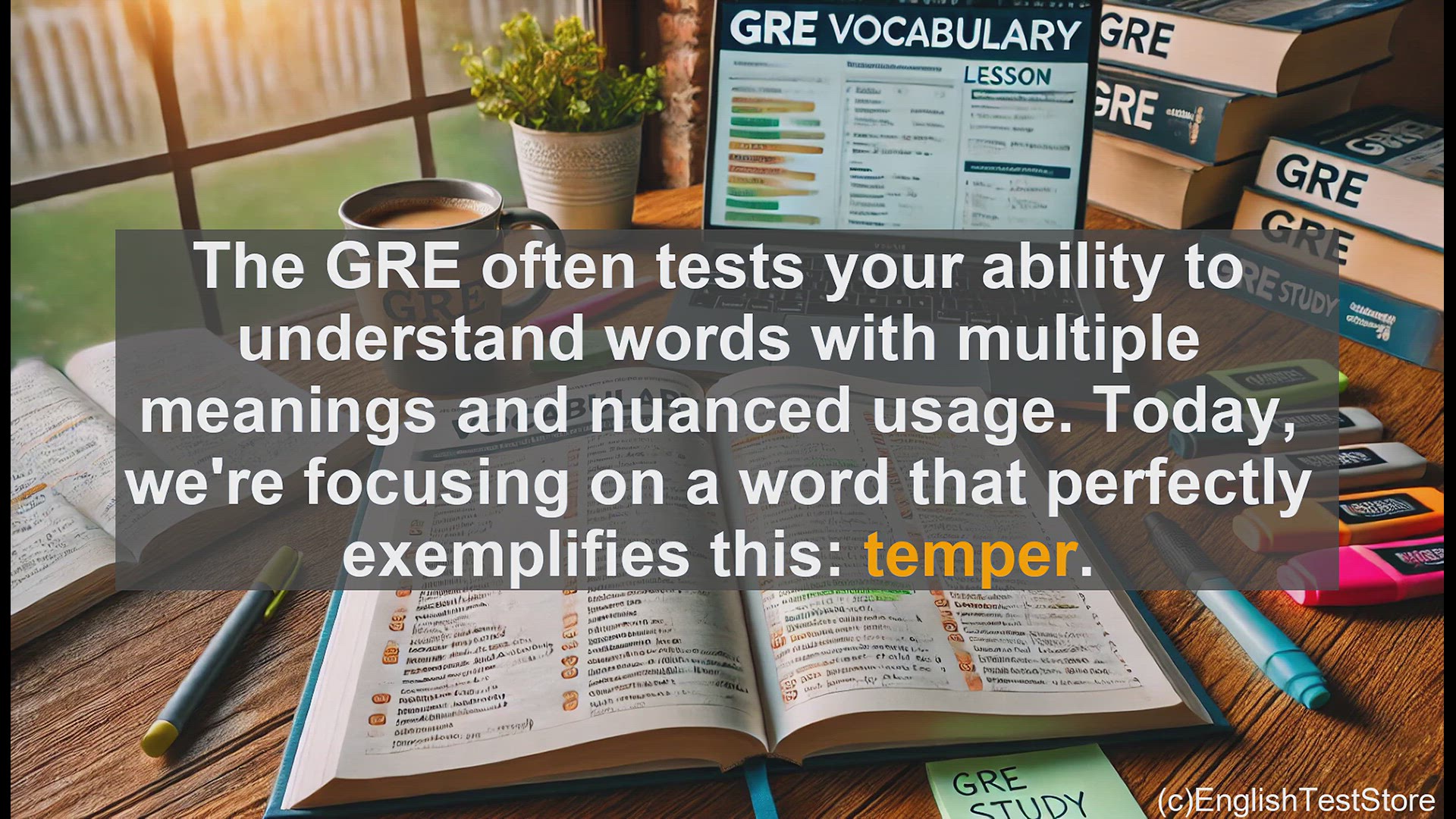 'Video thumbnail for GRE Vocabulary Lesson: Mastering the Versatile Word 'Temper' for the GRE'
