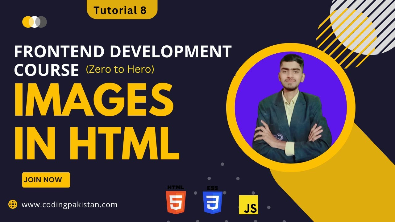 'Video thumbnail for How to insert images in HTML Frontend Development Course - Tutorial 08'