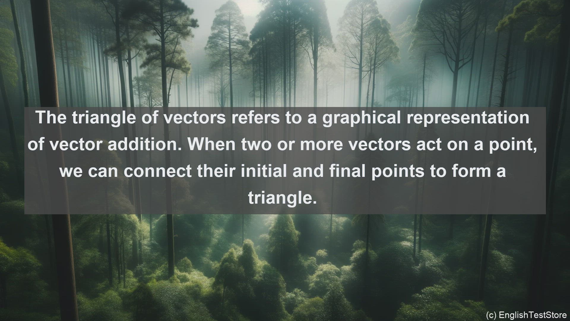 'Video thumbnail for Triangle of vectors in science  definition and examples'
