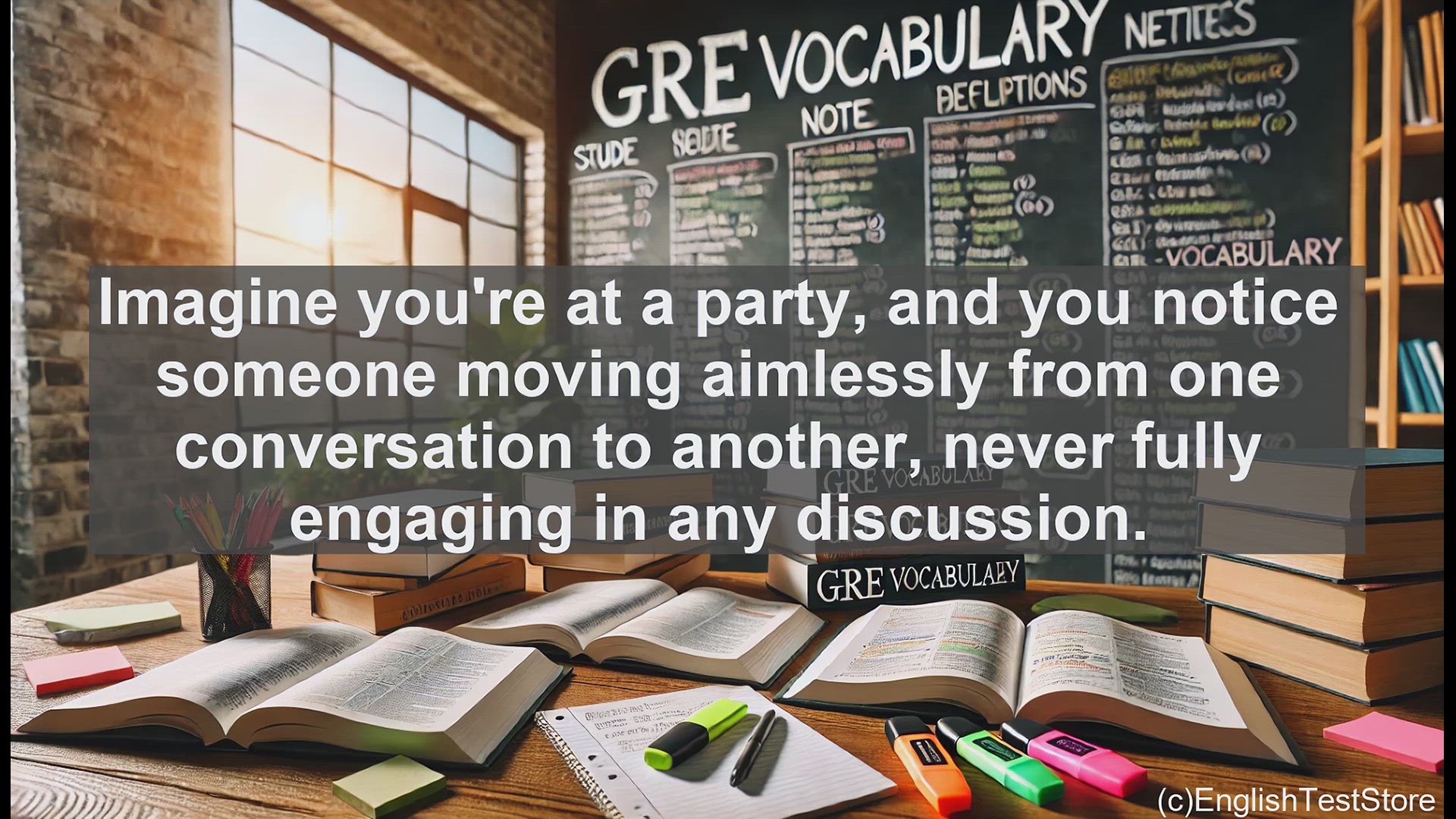 'Video thumbnail for GRE Vocabulary Lesson: Exploring the Meaning and Usage of 'Desultory''