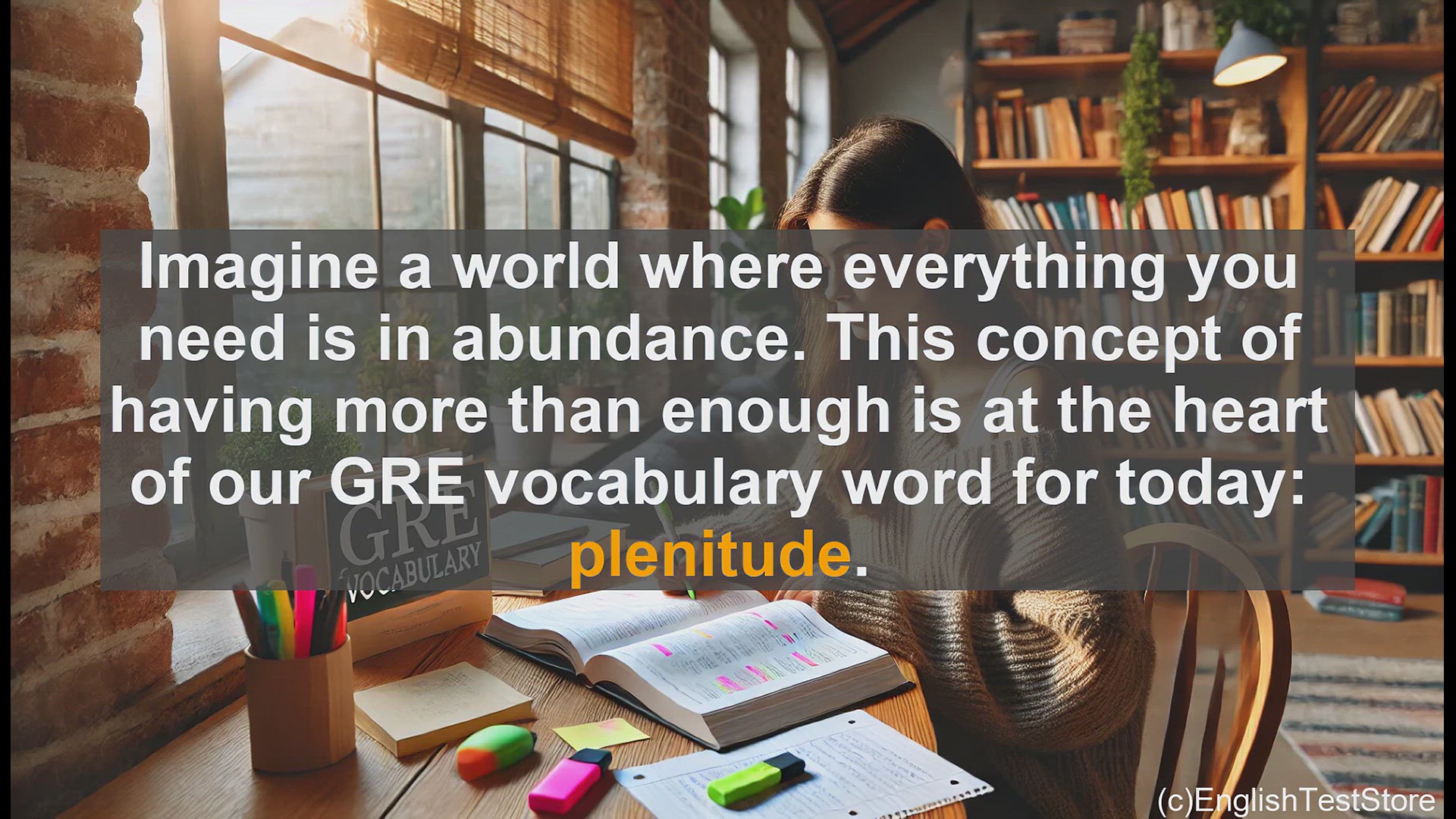 'Video thumbnail for GRE Vocabulary Lesson: Exploring the Concept of Plenitude - Abundance and Vocabulary Mastery'