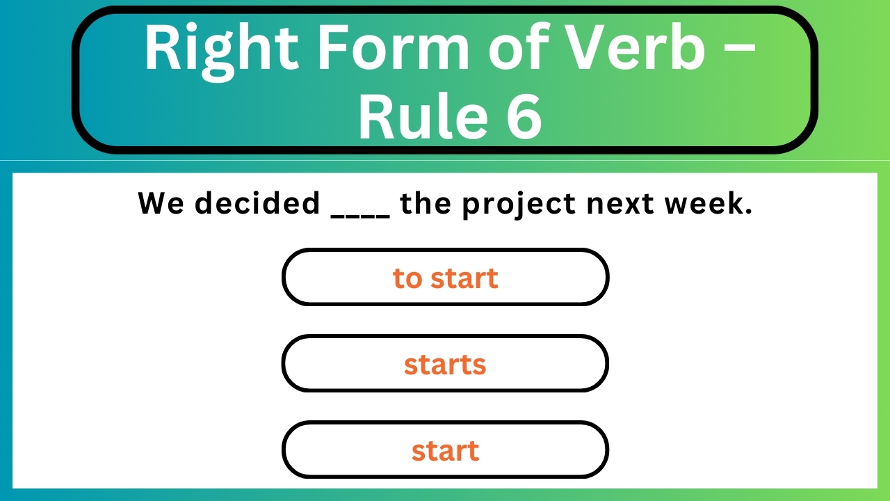 Video thumbnail for English Grammar Practice ||  Right Form of Verb – Rule 6 || English Grammar Test