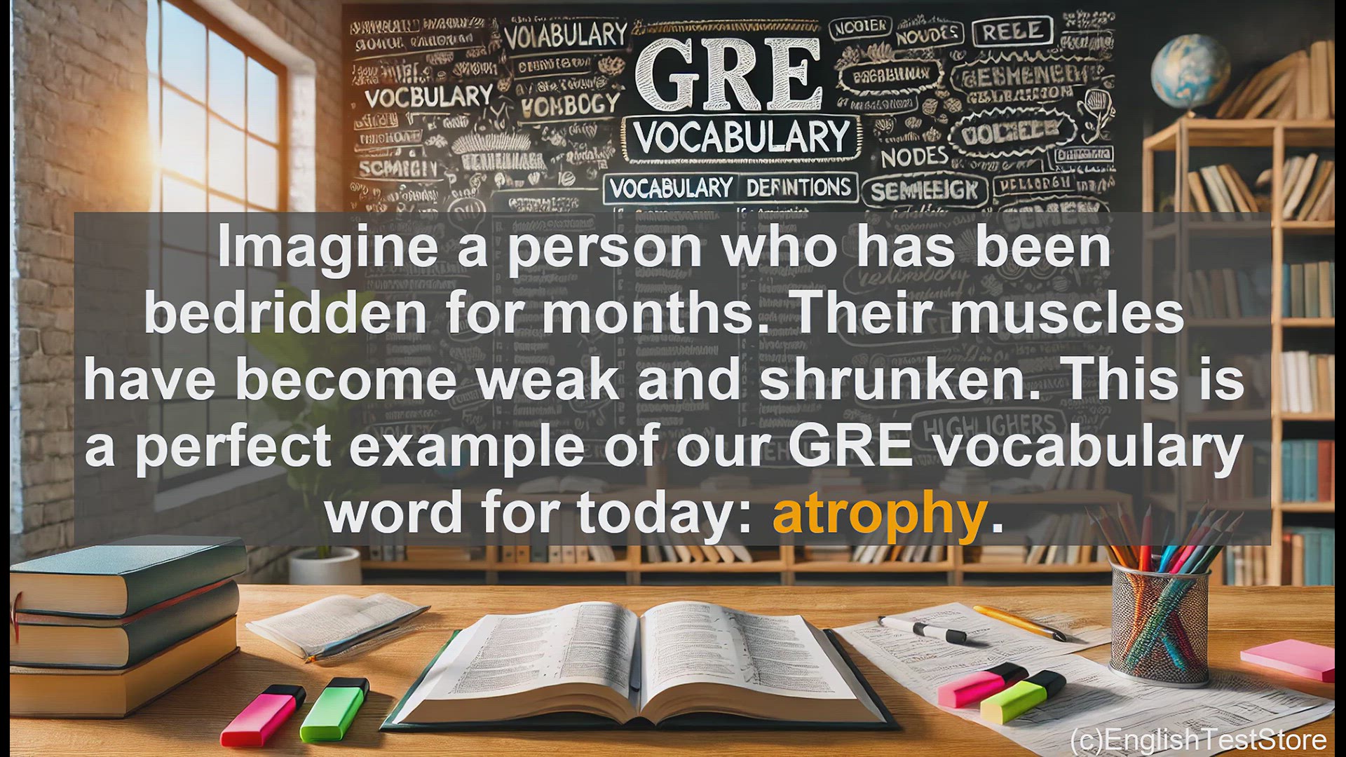 'Video thumbnail for GRE Vocabulary Lesson: Atrophy - The Wasting Away of Body and Mind'