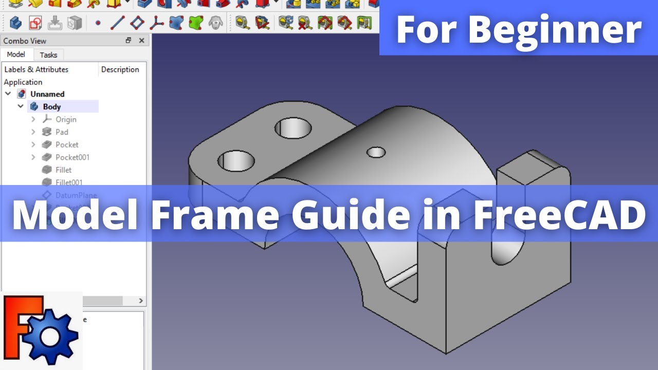 'Video thumbnail for Model Frame Guide in FreeCAD | FreeCAD Tutorial | FreeCAD Part Modeling |'
