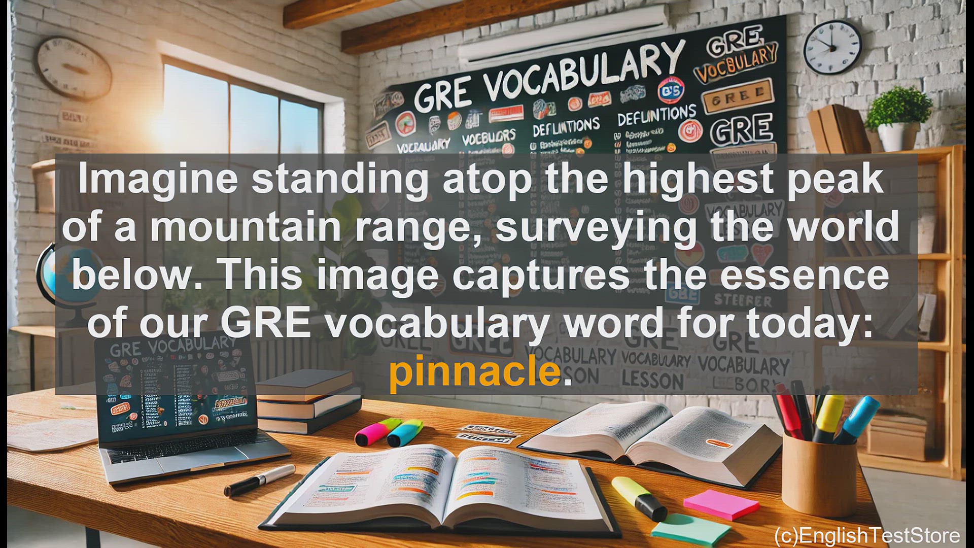 'Video thumbnail for GRE Vocabulary Lesson: GRE Vocabulary - Understanding and Using 'Pinnacle''