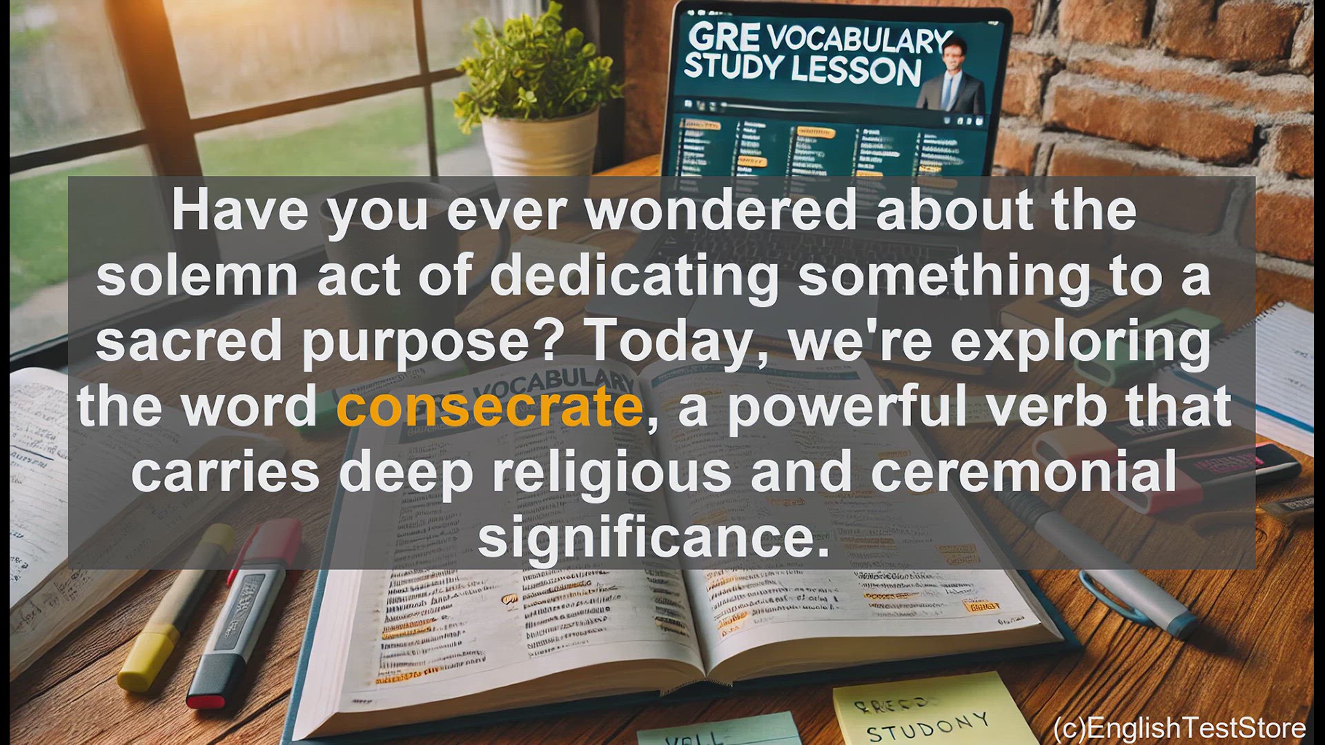 'Video thumbnail for GRE Vocabulary Lesson: The Solemn Act of Consecration'