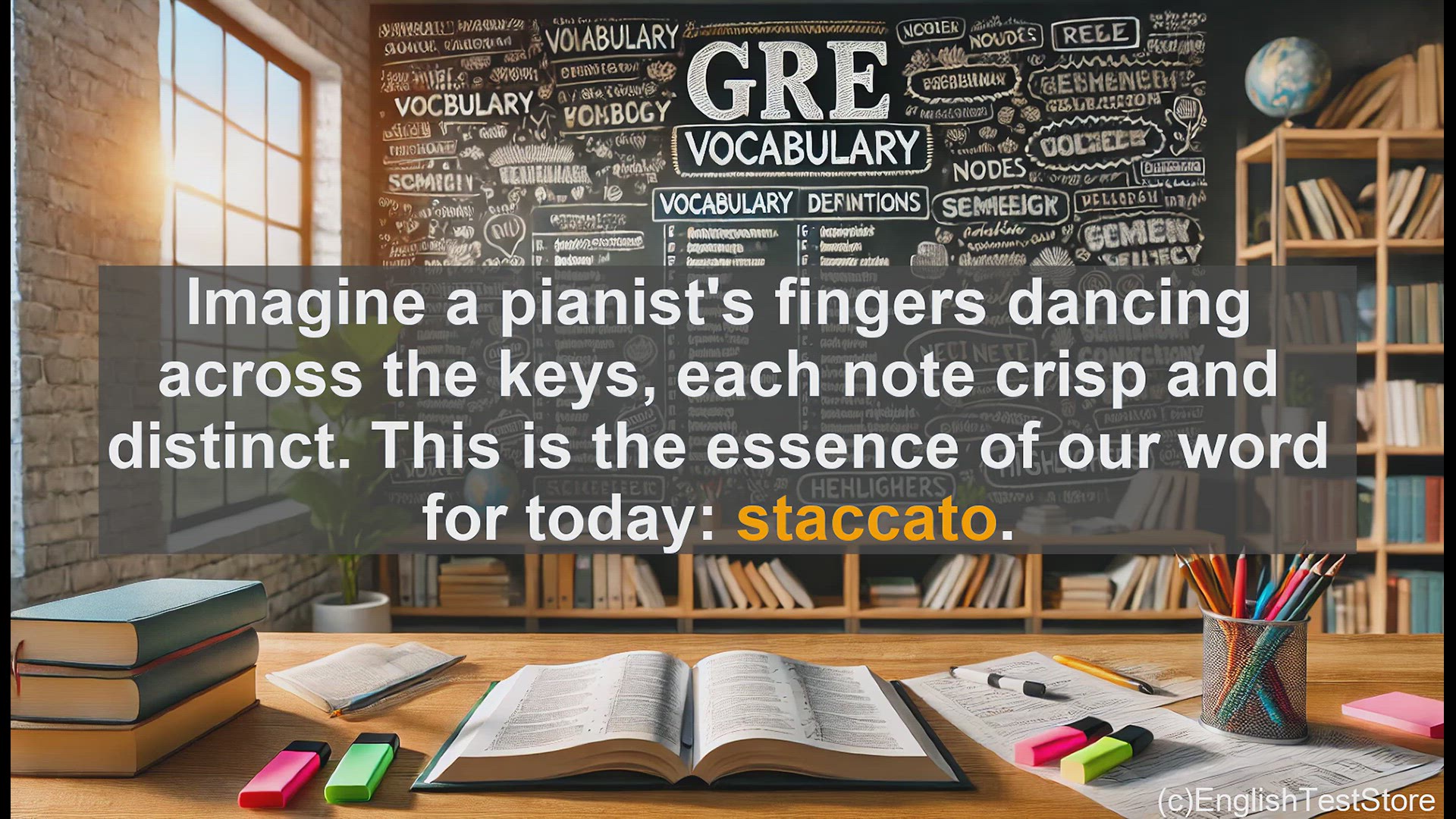 'Video thumbnail for GRE Vocabulary Lesson: The Rhythmic Essence of Staccato'