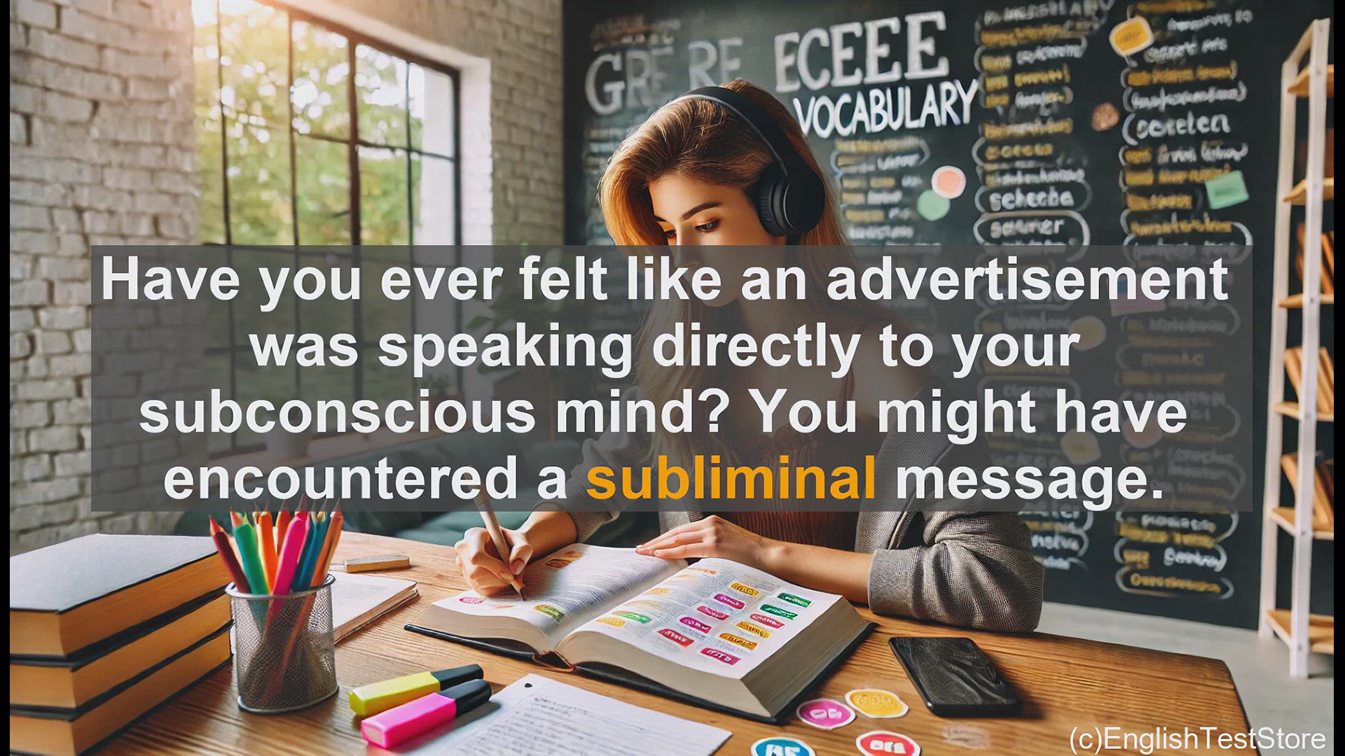 'Video thumbnail for GRE Vocabulary Lesson: Subliminal - The Hidden Influence Below Consciousness'