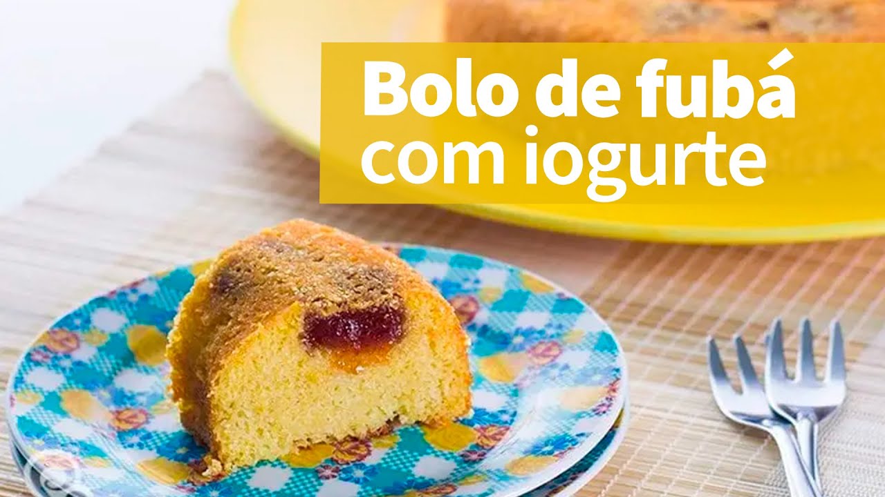 'Video thumbnail for BOLO DE FUBÁ COM IOGURTE - sem glúten e muito fofinho'