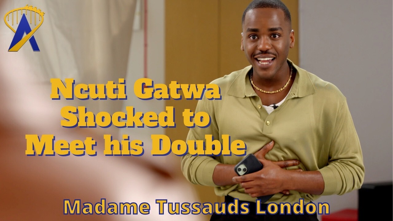 'Video thumbnail for Doctor Who Ncuti Gatwa Reacts to Meeting his Wax Double'