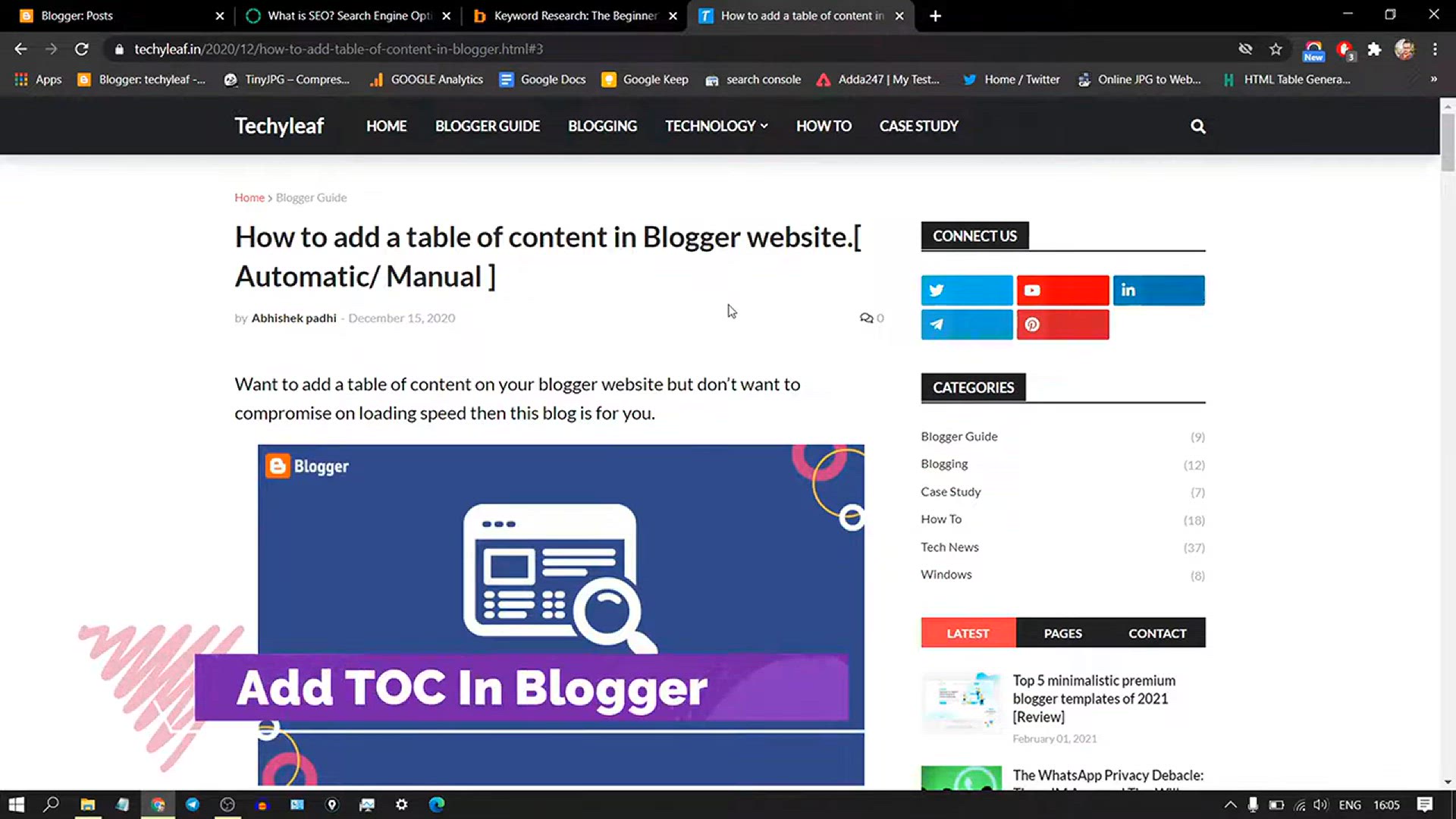 'Video thumbnail for How to Add Table of Contents in Blogger [ Manual _ Automatic ] _ 2022'