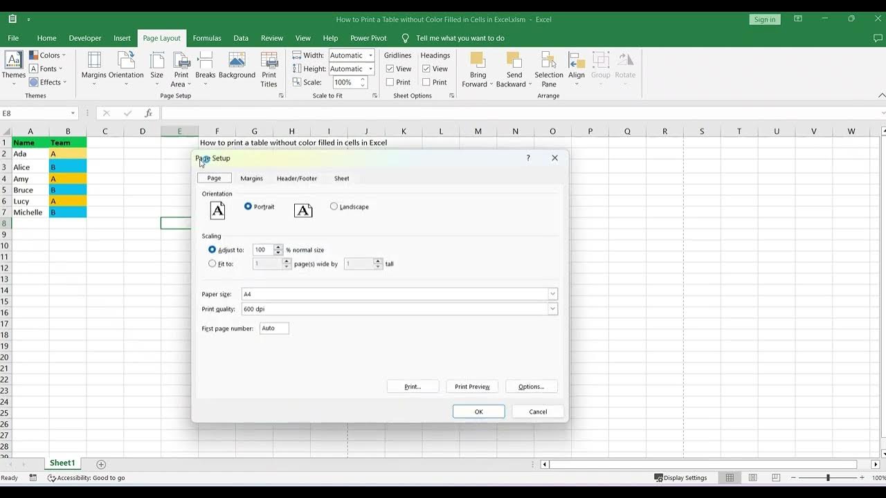 how to Turn Off Column And Row Numbers In Excel When Printing