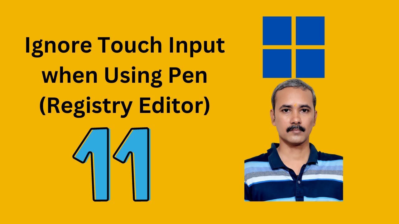 'Video thumbnail for How to Enable or Disable “Ignore Touch Input when Using Pen” in Windows 11 using Registry Editor?'