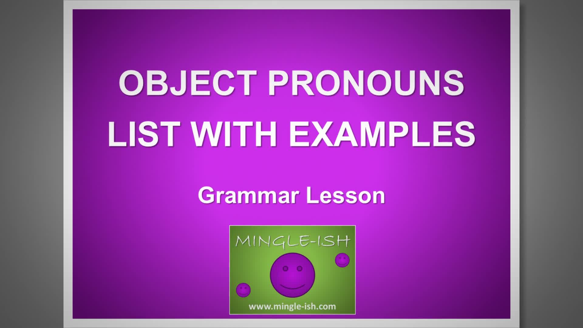 'Video thumbnail for Object Pronouns List with Examples'