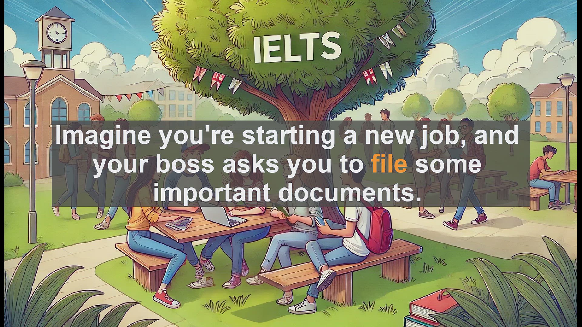 'Video thumbnail for 2500 Must Know IELTS 5.5 Vocabulary - Understanding 'File': A Key Word for IELTS and Everyday Use'
