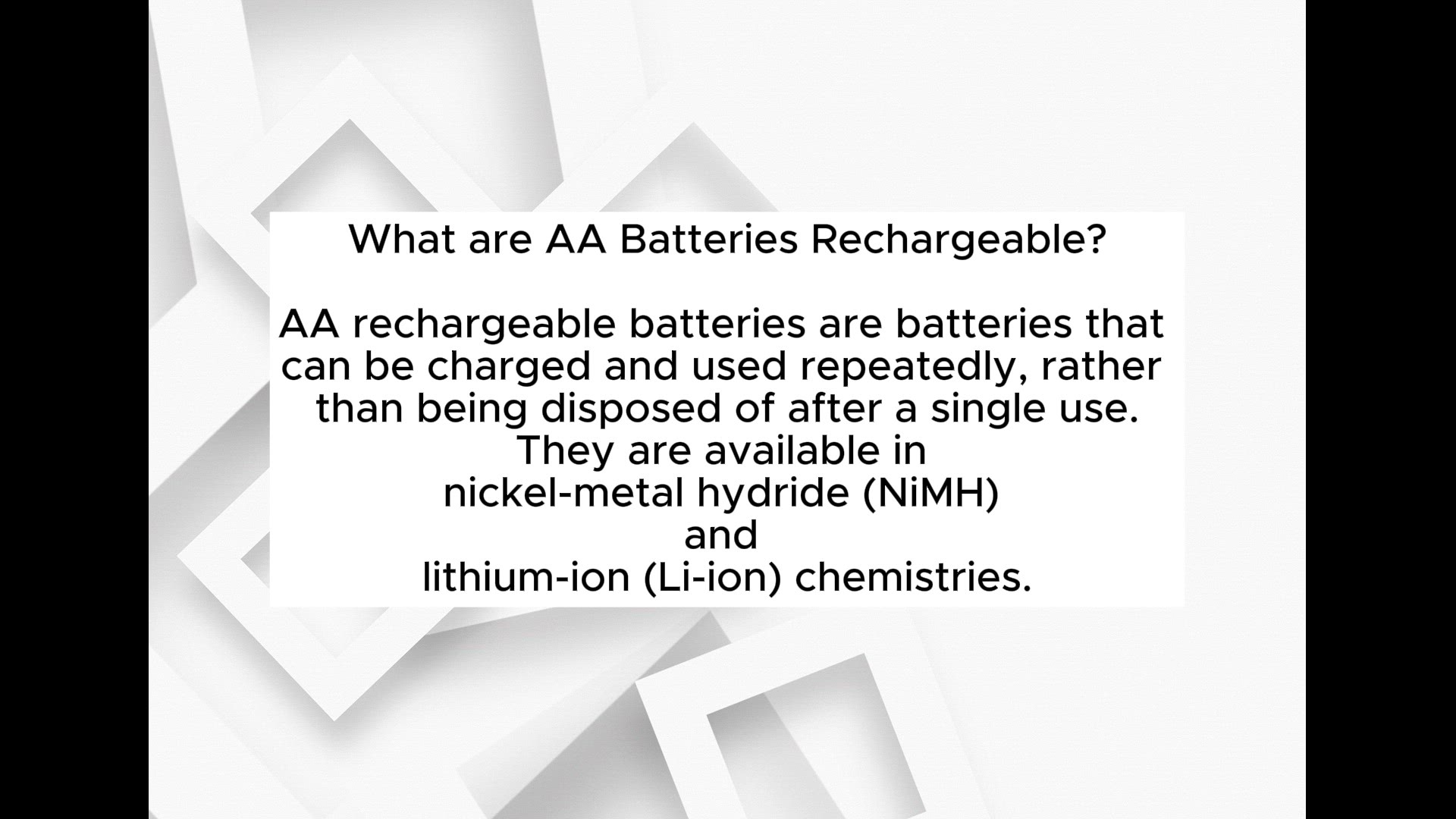 'Video thumbnail for AA Batteries Rechargeable: Advantages and Disadvantages'