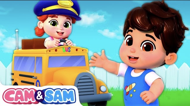 Video thumbnail for Wheels On The Bus 🚌 Play Vehicle Baby Bus Driver Song + Nursery Rhymes | Cam & Sam Compilation