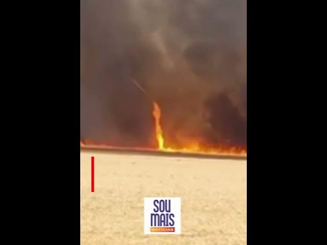 'Video thumbnail for Redemoinhos de fogo e de poeira chamam a atenção de moradores em Goiás'