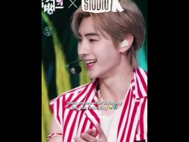 Video thumbnail for Jangkku’s smiles after they finished the pre recording 🥹✋ #jangkku #sunghoon #wonyoung