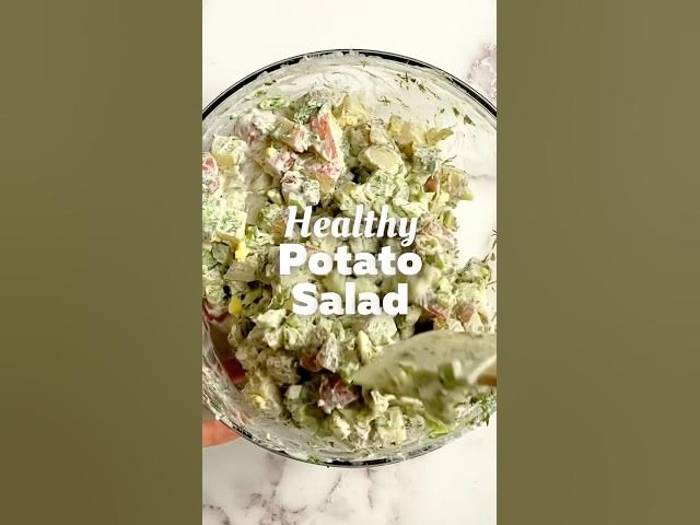Video thumbnail for 🥔🥗 Healthy Potato Salad | Greek Yogurt Dill Salad (No Mayo) #short