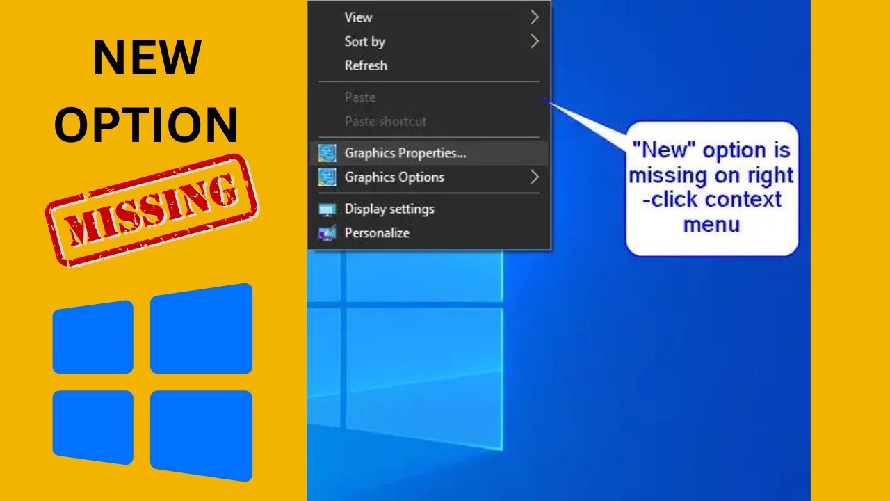 'Video thumbnail for Fix “New” option Menu item is missing in Right click context menu on Windows 10 | GearUpWindow'