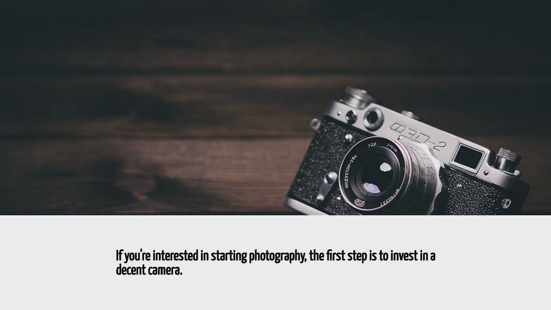 Video thumbnail for Photography How To Start