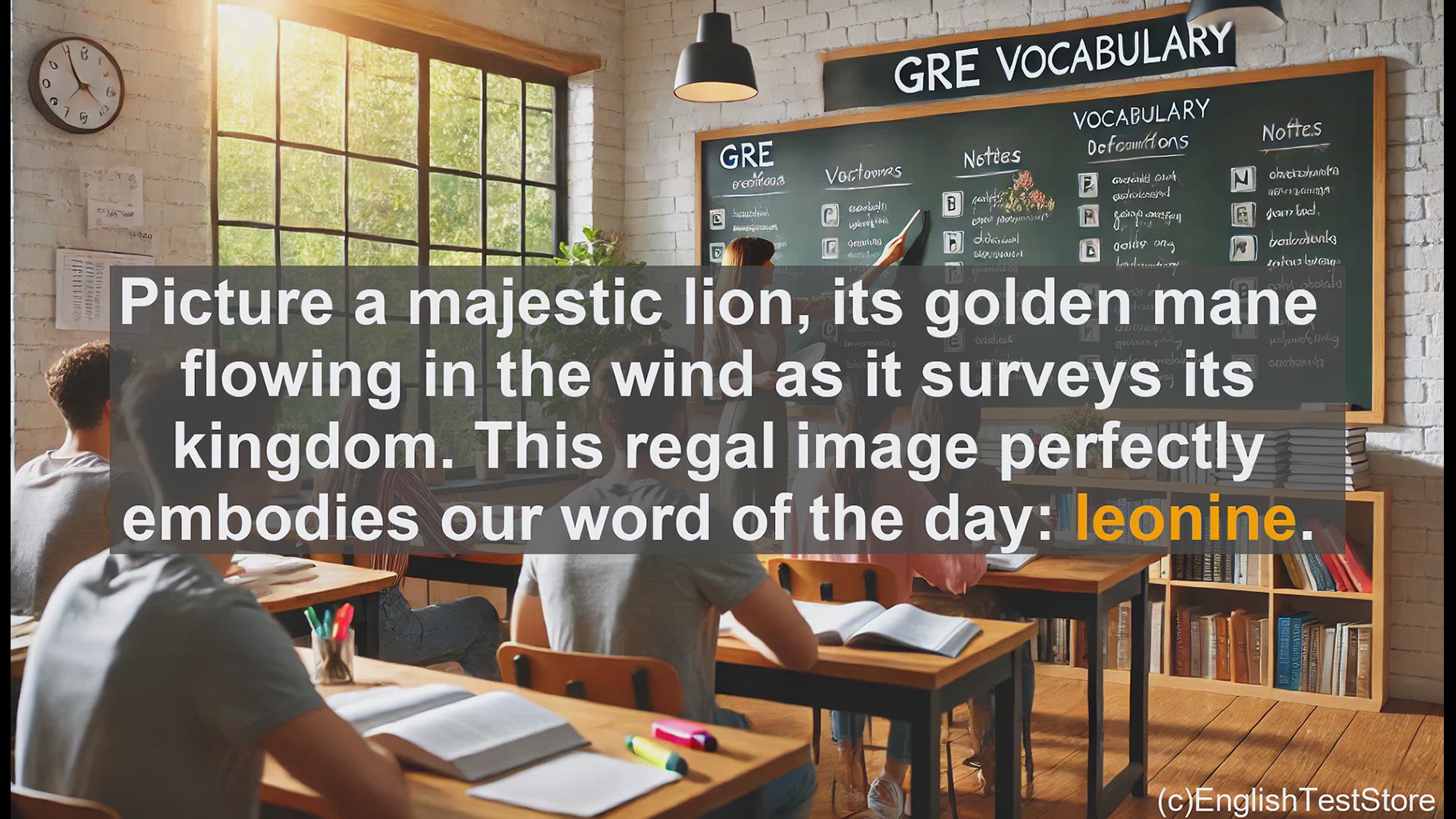 'Video thumbnail for GRE Vocabulary Lesson: The Majestic Imagery of Leonine'