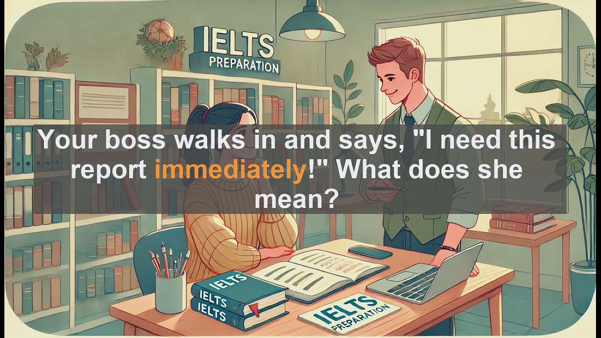 'Video thumbnail for 2500 Must Know IELTS 5.5 Vocabulary - Understanding 'Immediately': Boost Your IELTS Score'