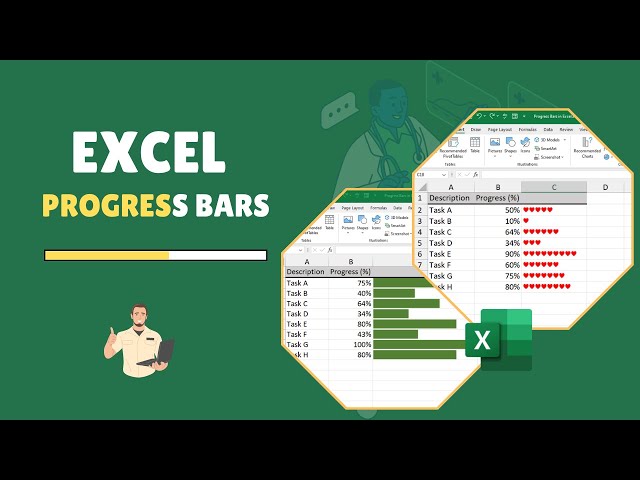 'Video thumbnail for Create progress bars in Excel'