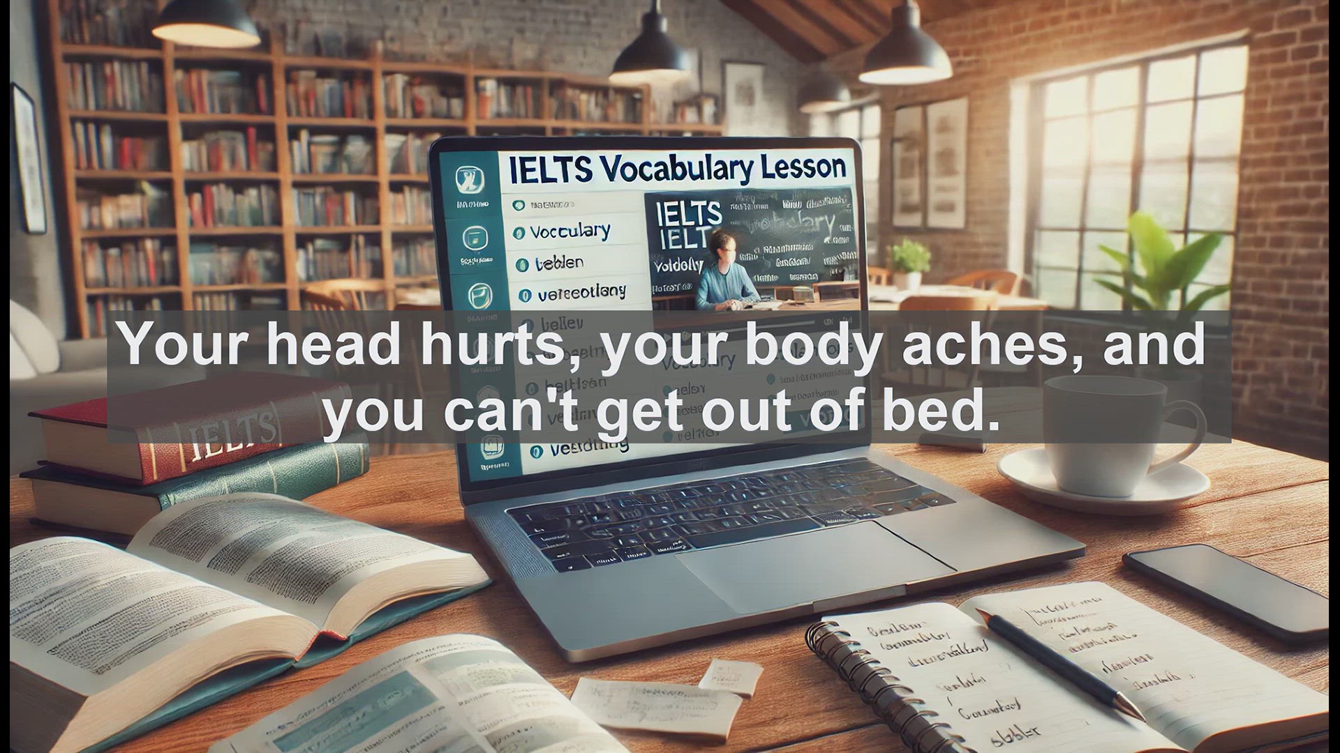 'Video thumbnail for 2500 Must Know IELTS 5.5 Vocabulary - Understanding 'Ill': A Key Word for Your IELTS Exam'