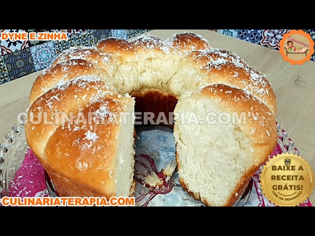 'Video thumbnail for Só 1 Ovo! Rosca de Pão Doce Fofinho de Coco - Receita Fácil de Pão Caseiro Algodão'