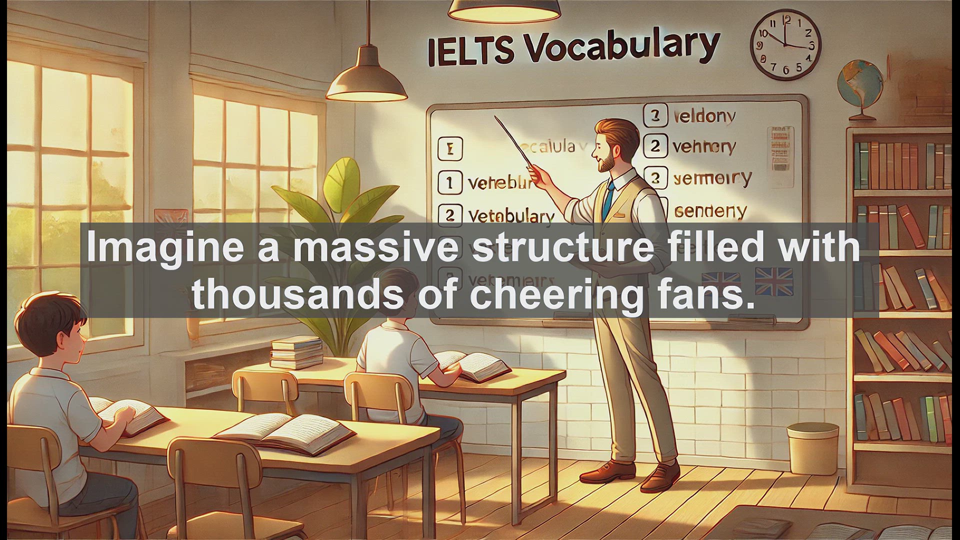 'Video thumbnail for 2500 Must Know IELTS 5.5 Vocabulary - Understanding 'Stadium': Boost Your IELTS Vocabulary'